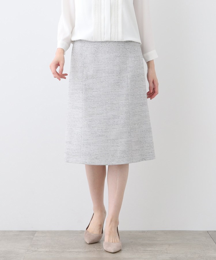 春SALE!【洗える】ストレッチツィ―ドセミフレアスカート(膝丈 春SALE!【洗える】ストレッチツィ―ドセミフレアスカート(膝丈