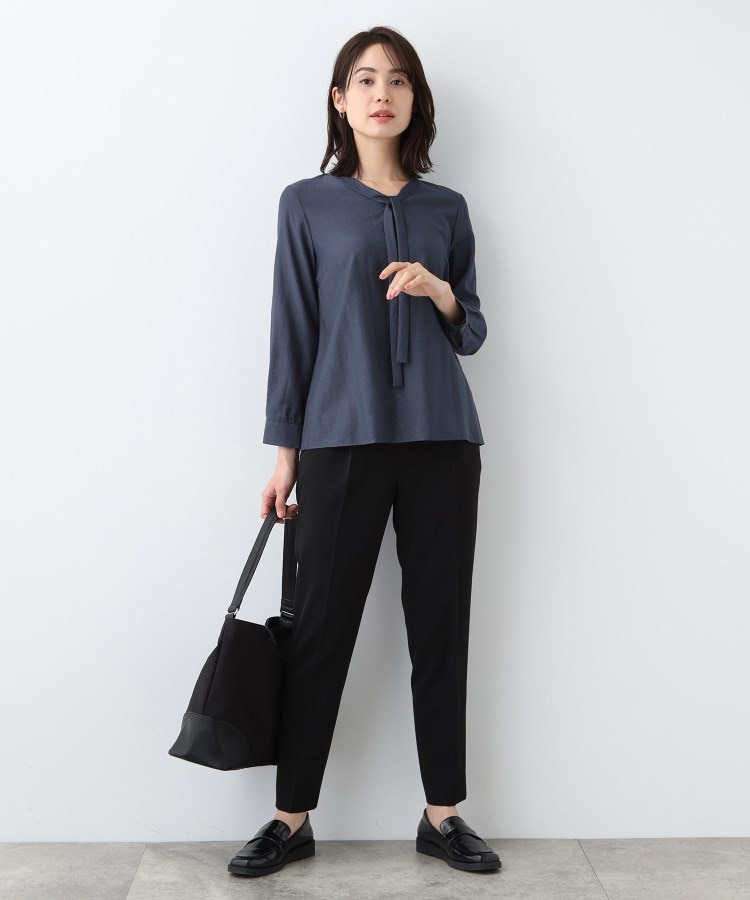 春SALE！【洗える】ストライプドビー ボウタイブラウス（シャツ