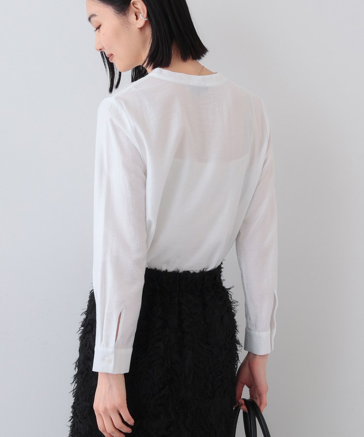 春SALE！【洗える】ストライプドビー ボウタイブラウス（シャツ