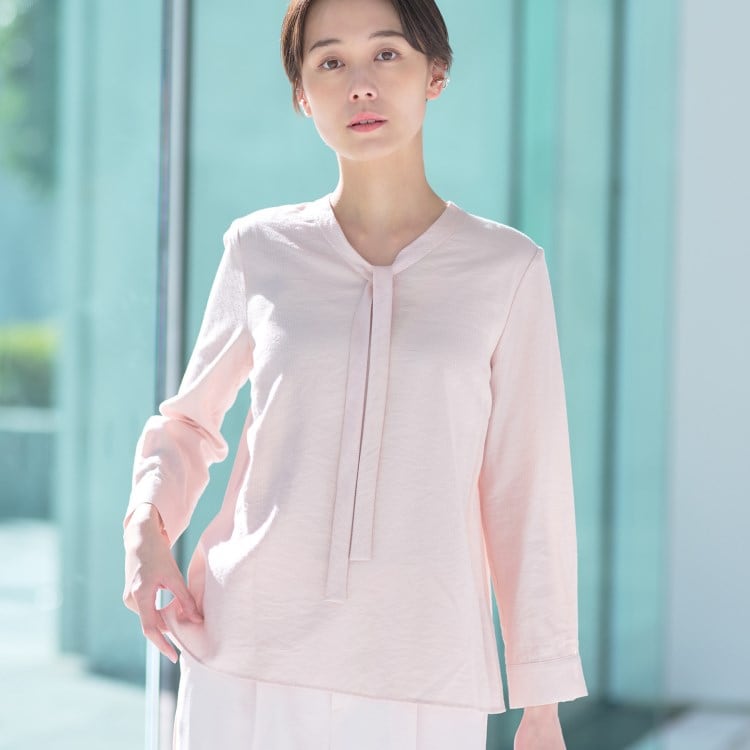 インディヴィ(INDIVI)の春SALE！【洗える】ストライプドビー ボウタイブラウス シャツ・ブラウス