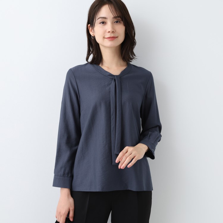 インディヴィ(INDIVI)の春SALE！【洗える】ストライプドビー ボウタイブラウス シャツ・ブラウス