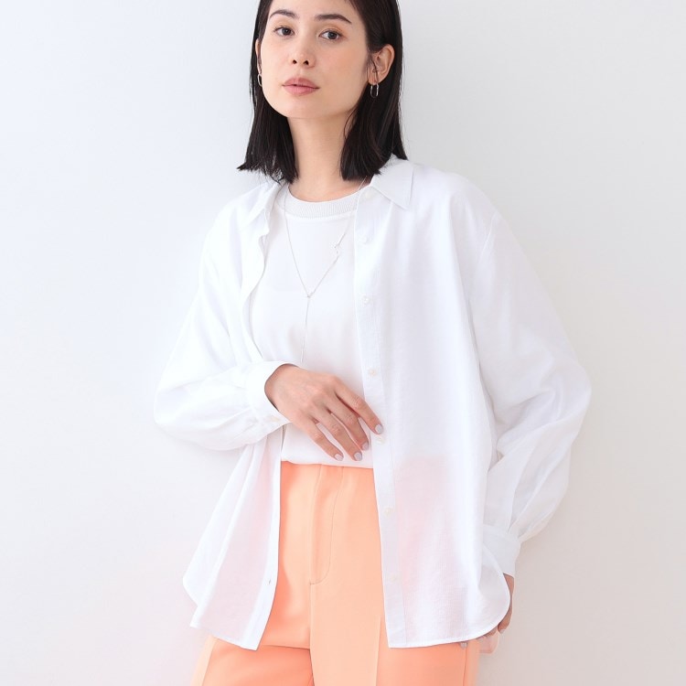 インディヴィ(INDIVI)の春SALE！【洗える／シアー】ドビーストライプシャツ シャツ・ブラウス