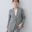 インディヴィ(INDIVI)の【洗える／夏スーツ】ミニ千鳥柄ノーカラージャケット ブラック(419)