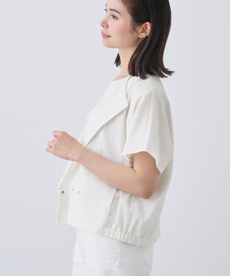 インディヴィ(INDIVI)の春SALE！【通気性◎撥水／接触冷感／UVケア】フレンチスリーブ ブラウスライクジャケット2