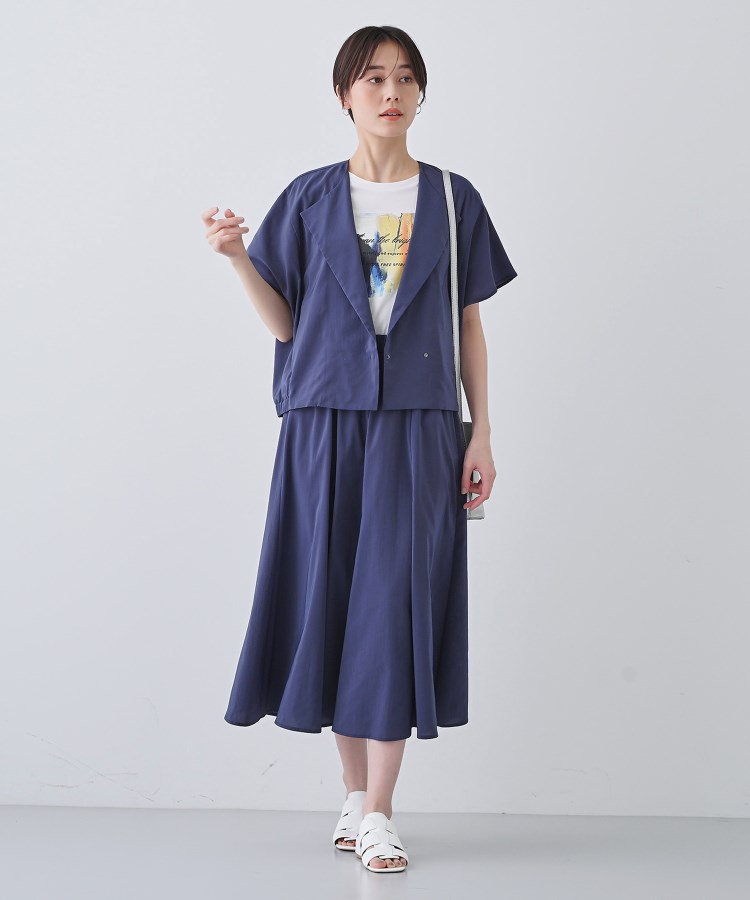 インディヴィ(INDIVI)の春SALE！【通気性◎撥水／接触冷感／UVケア】フレンチスリーブ ブラウスライクジャケット12