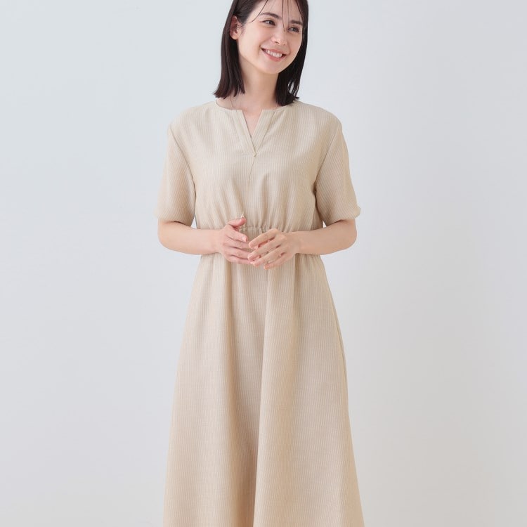 インディヴィ(INDIVI)の【洗える／エアリー】ハイウエストワンピース マキシ・ロングワンピース