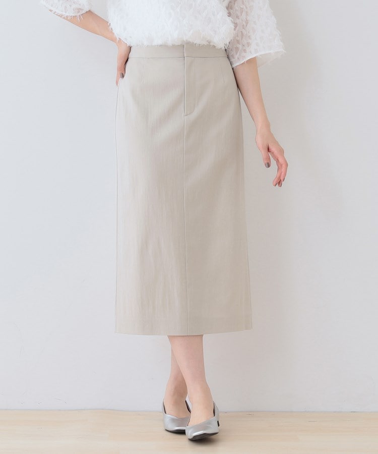 インディヴィ(INDIVI)の春SALE！【洗える／SETUP可能／UVケア】ストレートラインスカート ベージュ(052)