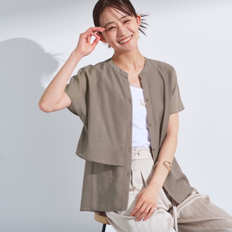 インディヴィ(INDIVI)の新色登場！【洗える／エアリー】ティアードブラウス シャツ・ブラウス
