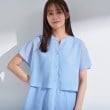 インディヴィ(INDIVI)の新色登場！【洗える／エアリー】ティアードブラウス ブルー(091)