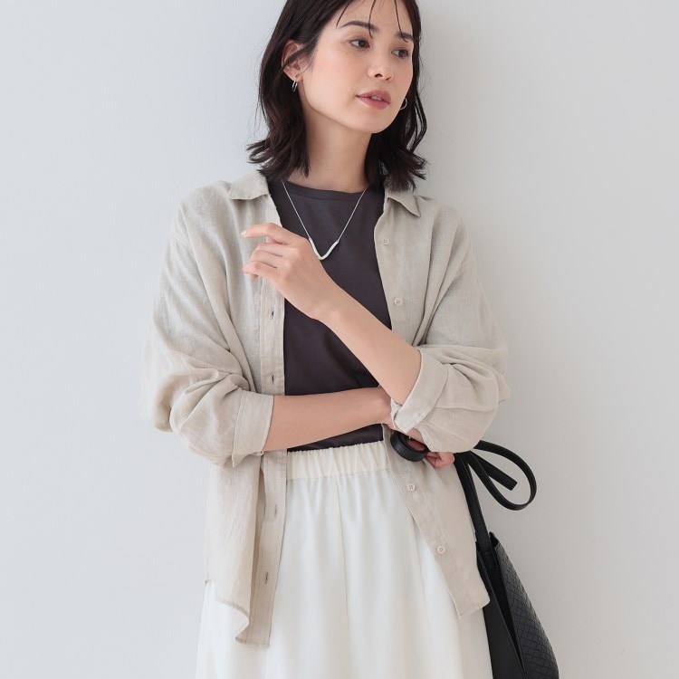 インディヴィ(INDIVI)の【毎年人気！／フレンチリネン】ベーシックシャツ シャツ・ブラウス