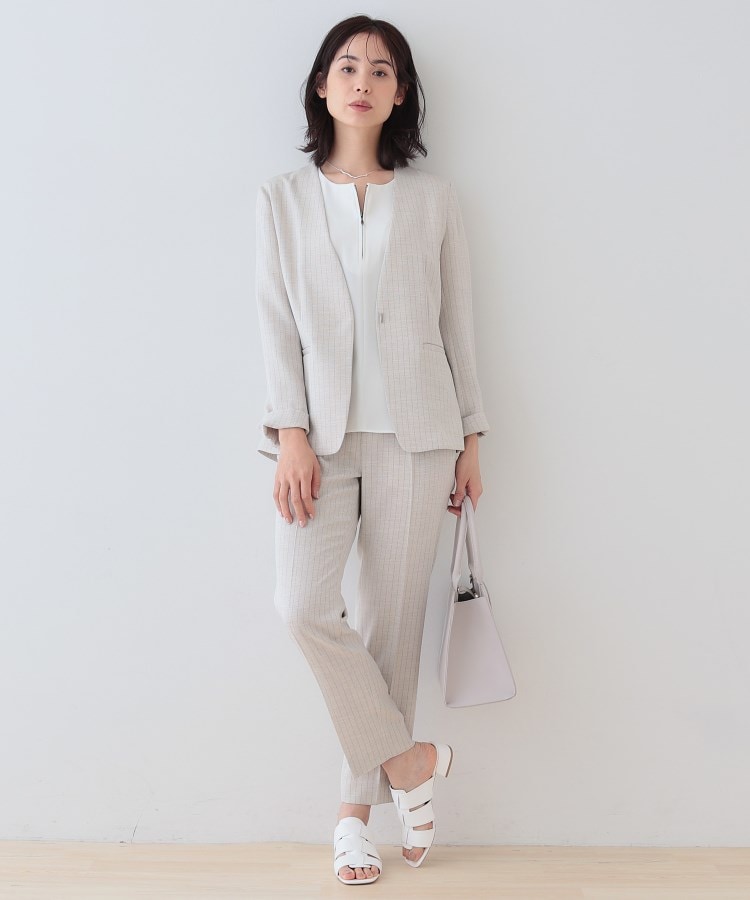 インディヴィ(INDIVI)の【洗える】ハーフジップデザインブラウス4