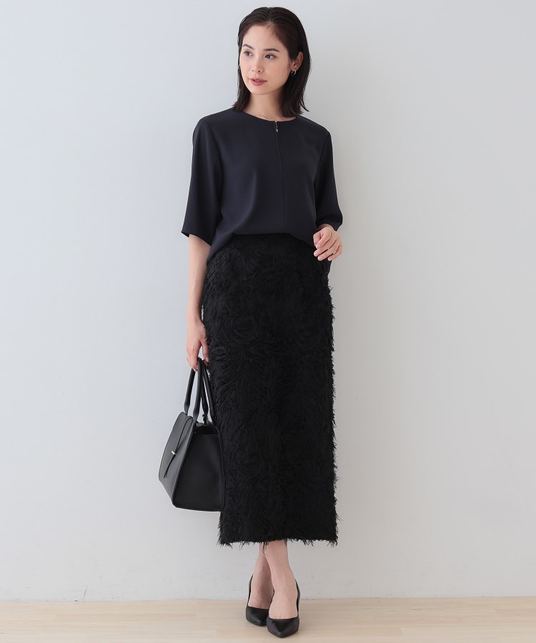 インディヴィ(INDIVI)の【洗える】ハーフジップデザインブラウス8