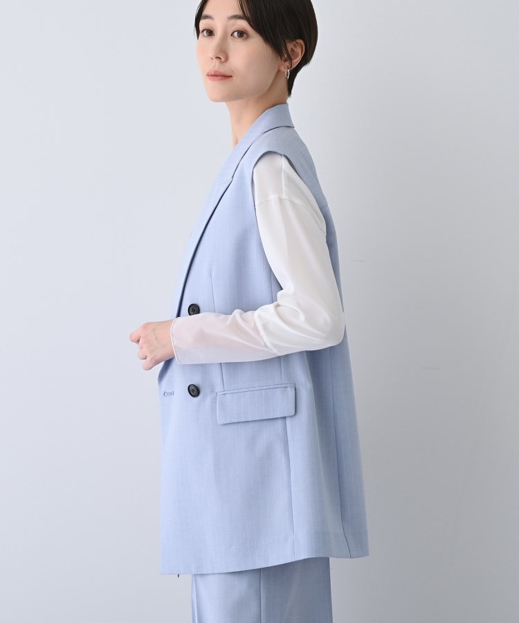 インディヴィ(INDIVI)の春SALE！【洗える／SETUP可能】リネンライクダブルジレジャケット6