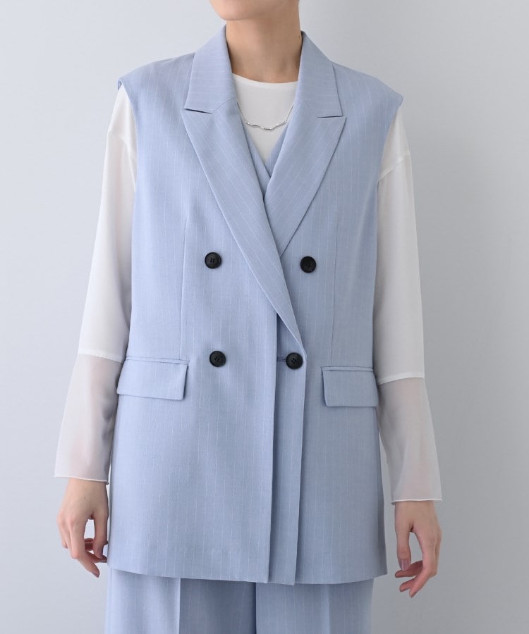 インディヴィ(INDIVI)の春SALE！【洗える／SETUP可能】リネンライクダブルジレジャケット10