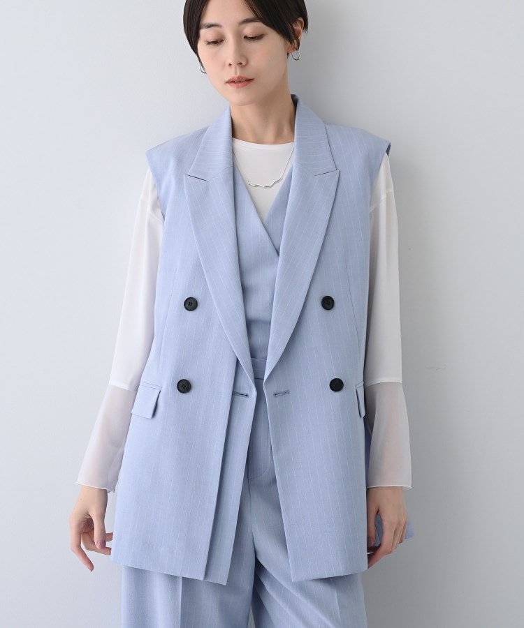 インディヴィ(INDIVI)の春SALE！【洗える／SETUP可能】リネンライクダブルジレジャケット21