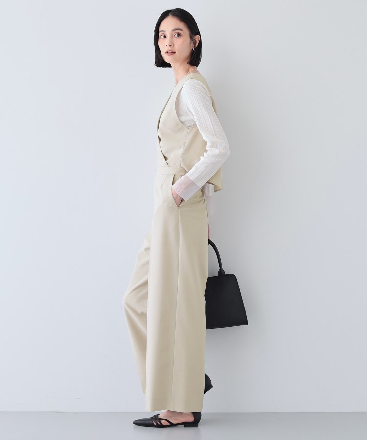 インディヴィ(INDIVI)の春SALE！【洗える／2WAY】リネンライクサロペット4