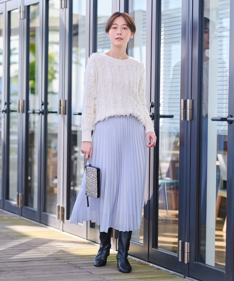 インディヴィ(INDIVI)の春SALE！【洗える／ウエストゴム】アコーディオン調プリーツスカート31