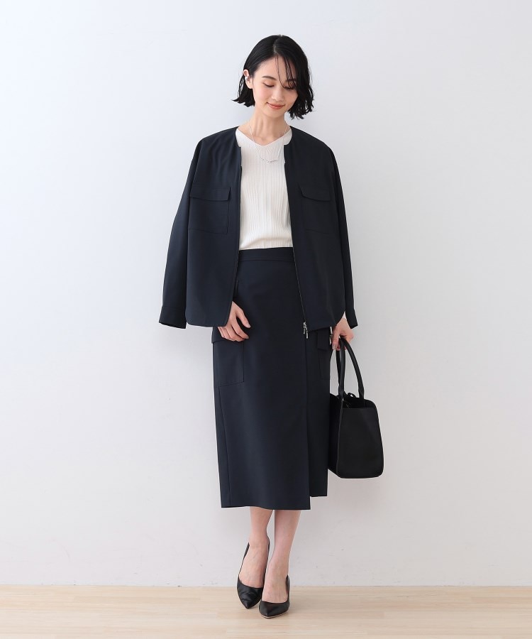 インディヴィ(INDIVI)の春SALE！【洗える／アシメ／SETUP可能】カーゴデザインスカート7