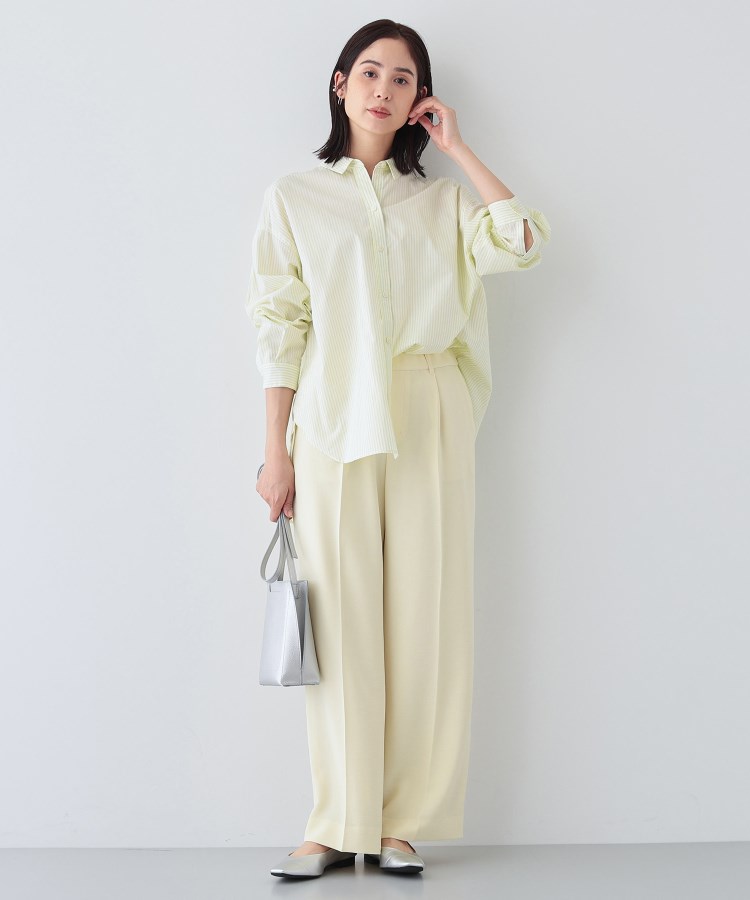 インディヴィ(INDIVI)の春SALE！【UVケア／カラーストライプ柄】袖コンシャスシャツ8
