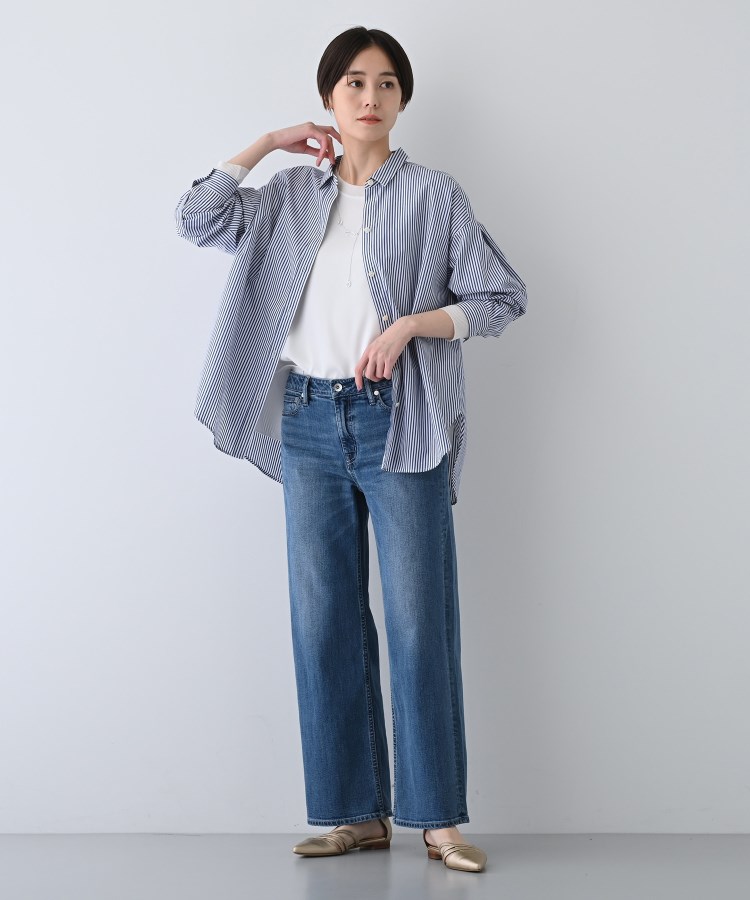 インディヴィ(INDIVI)の春SALE！【UVケア／カラーストライプ柄】袖コンシャスシャツ12