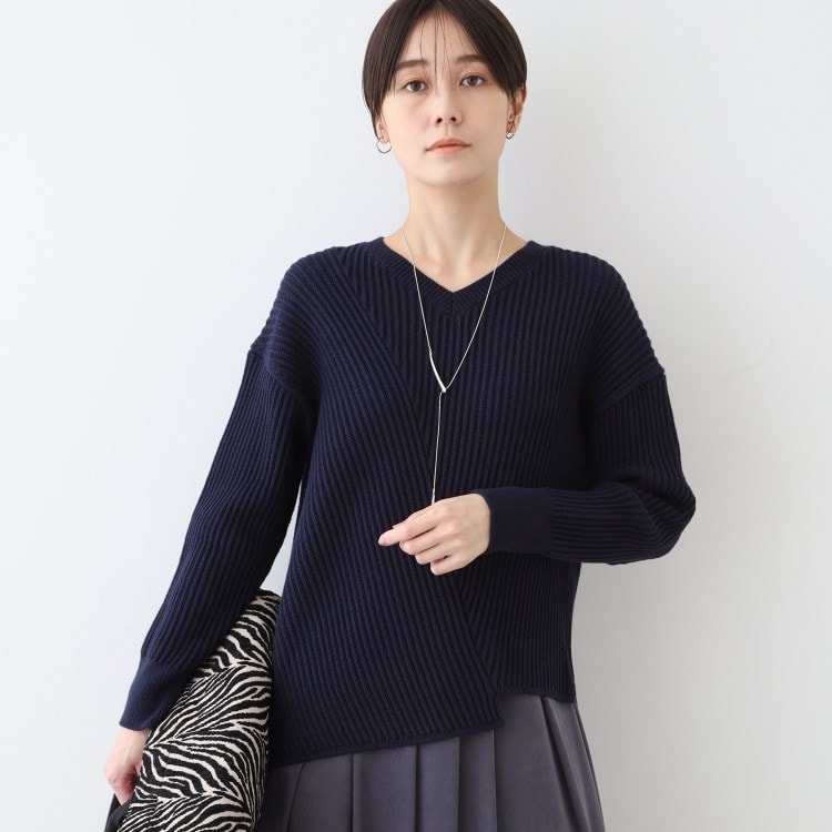 インディヴィ(INDIVI)の春SALE！【洗える／コットン混】アシメデザインニット ニット/セーター