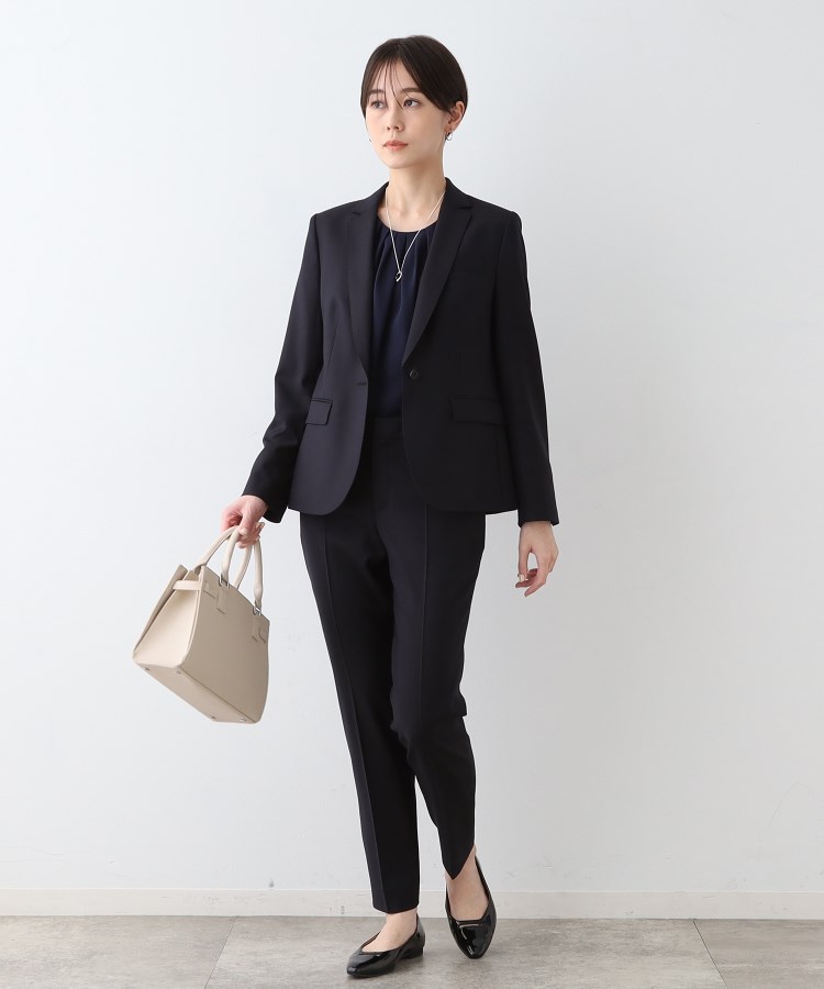 インディヴィ ヴァイ(INDIVI V.A.I)の春SALE！【日本製／インポート素材】ウールストレッチ テーパードパンツ4