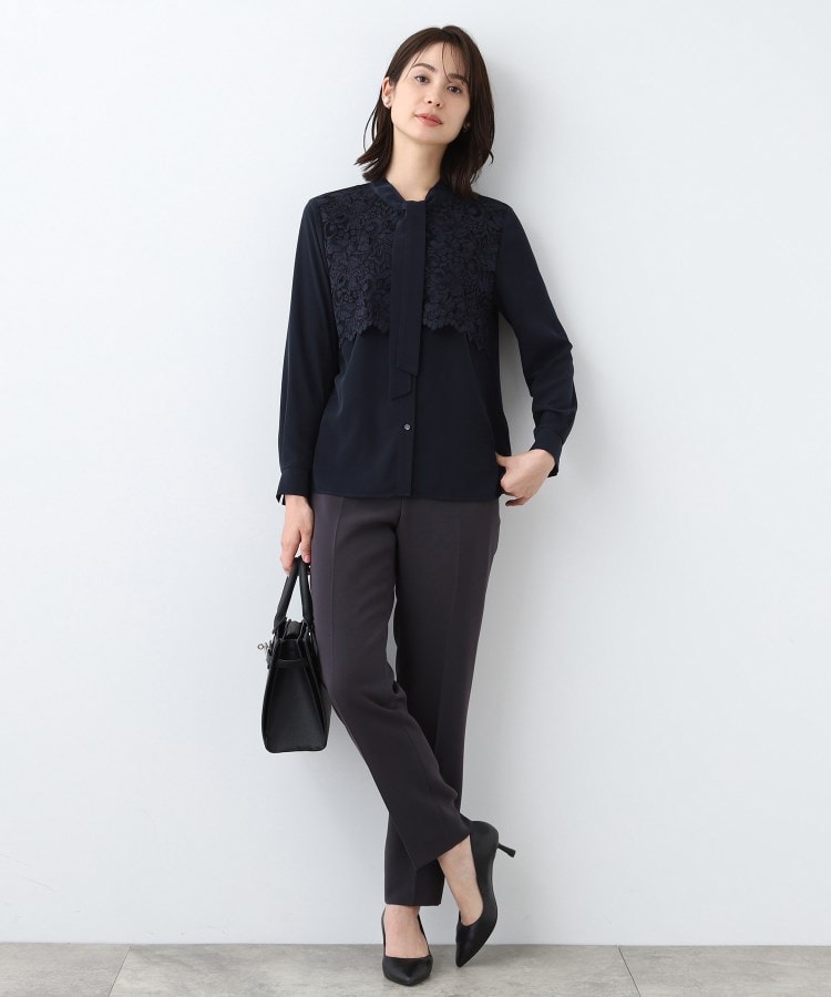 インディヴィ ヴァイ(INDIVI V.A.I)の春SALE！【日本製】スカラップレース ボウタイブラウス4
