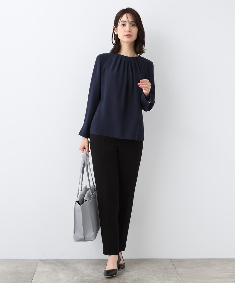 春SALE！【日本製／トリアセテート混】タックデザインブラウス