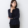 インディヴィ ヴァイ(INDIVI V.A.I)の春SALE！【日本製／トリアセテート混】タックデザインブラウス ネイビー(094)