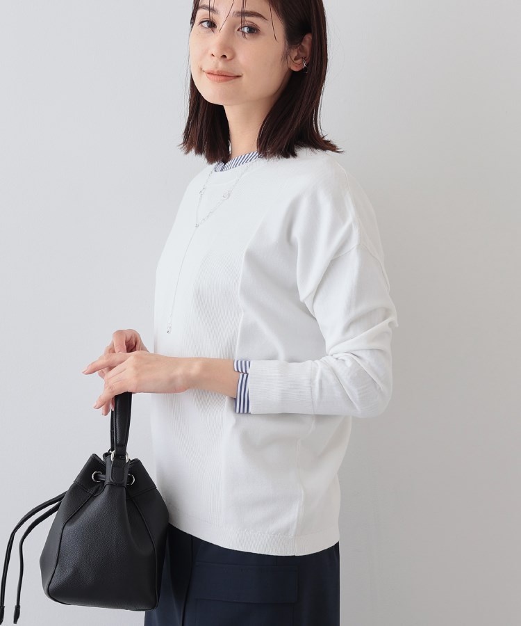 インディヴィ(INDIVI)の春SALE！【洗える】アシメデザイン ドルマンスリーブニット2