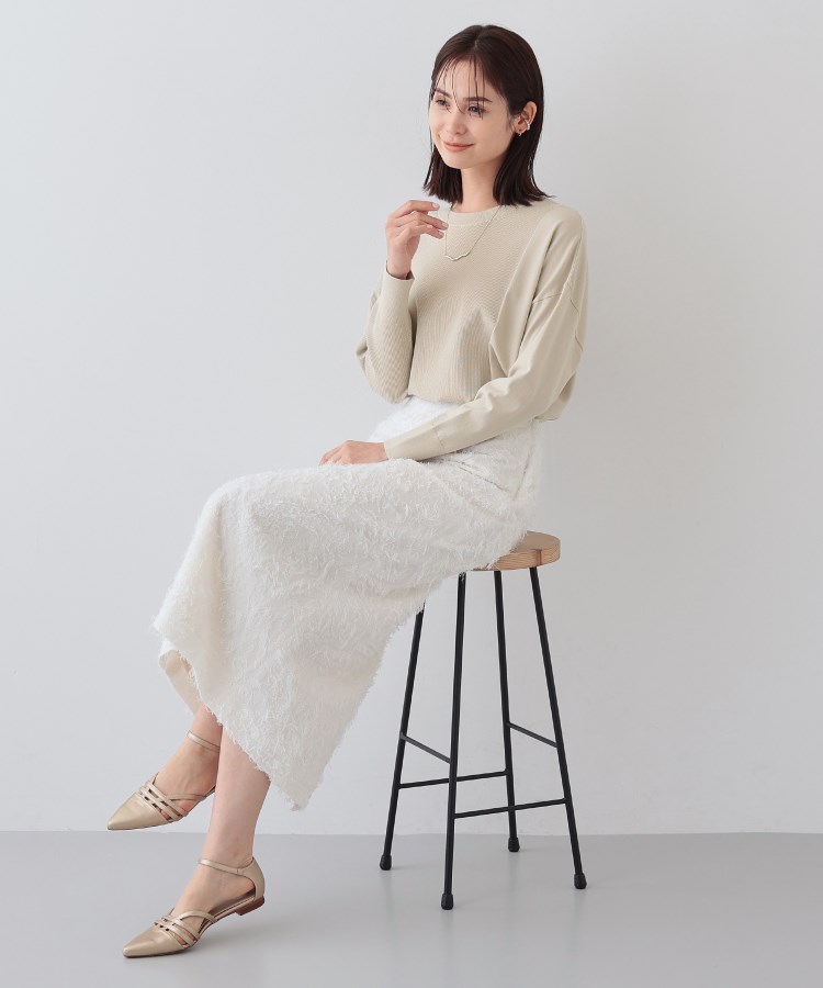 インディヴィ(INDIVI)の春SALE！【洗える】アシメデザイン ドルマンスリーブニット20