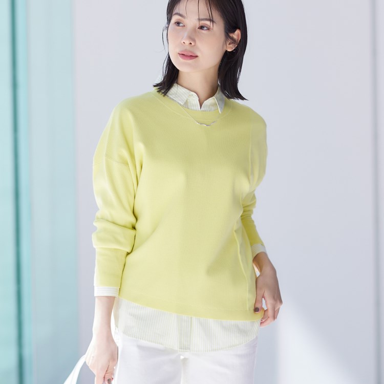 インディヴィ(INDIVI)の春SALE！【洗える】アシメデザイン ドルマンスリーブニット ニット/セーター