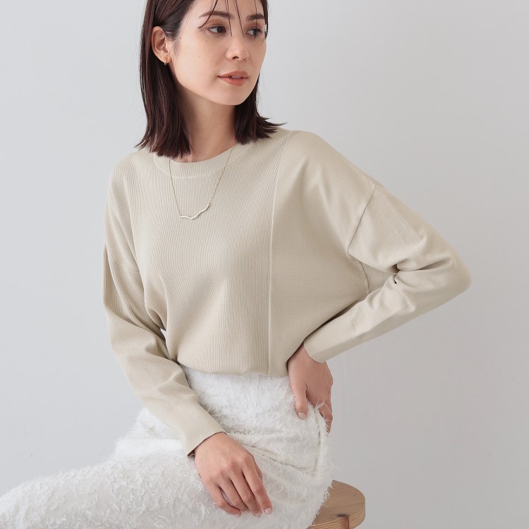 インディヴィ(INDIVI)の春SALE！【洗える】アシメデザイン ドルマンスリーブニット ニット/セーター