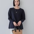 インディヴィ(INDIVI)の春SALE！【洗える／軽量】美シルエット ペプラムニット ネイビー(094)
