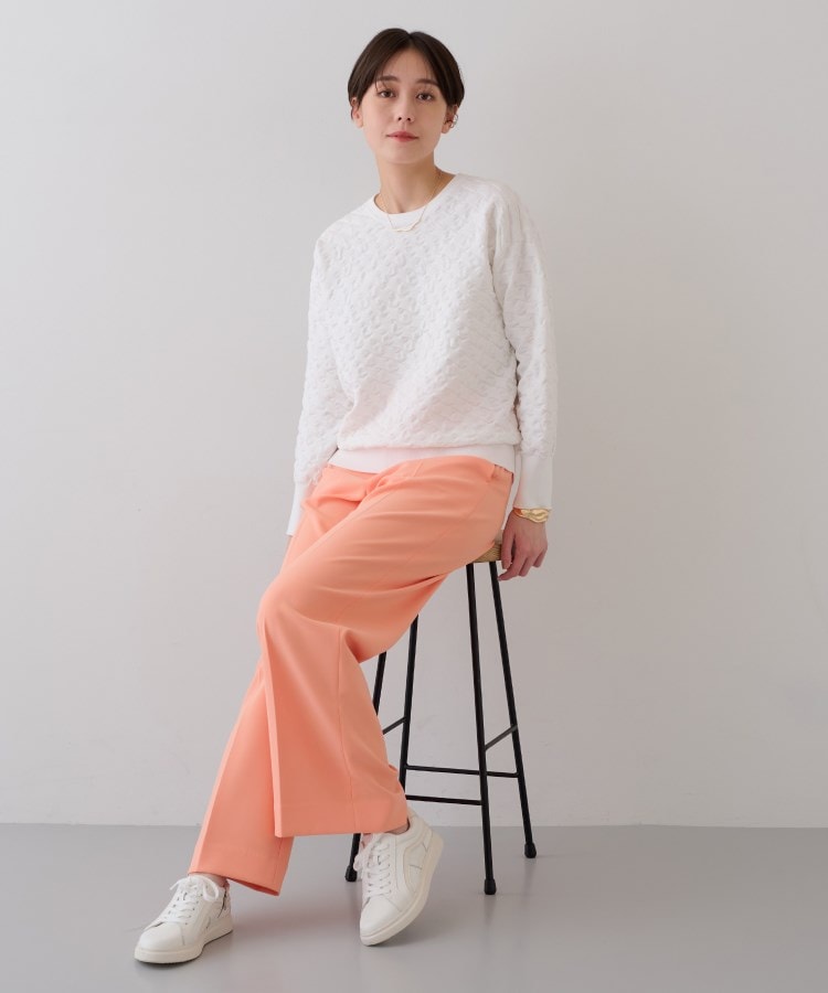インディヴィ(INDIVI)の春SALE！【洗える／コットン混】ふくれジャカードニット4