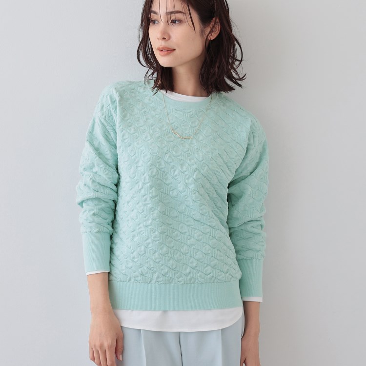 インディヴィ(INDIVI)の春SALE！【洗える／コットン混】ふくれジャカードニット ニット/セーター