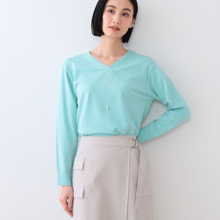 インディヴィ(INDIVI)の春SALE！【洗える／シルク混】きれいめVネックニット ニット/セーター