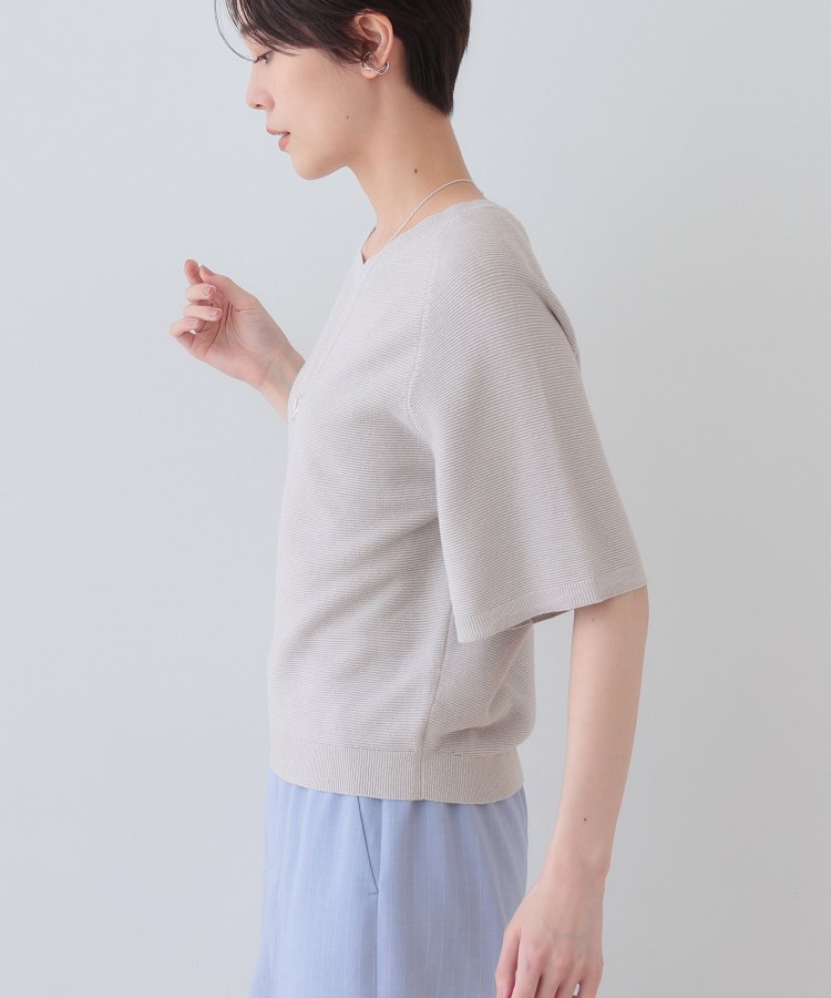 インディヴィ(INDIVI)の新色登場！【上品ラメ素材】フレアスリーブニット9