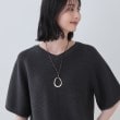 インディヴィ(INDIVI)の新色登場！【上品ラメ素材】フレアスリーブニット チャコールグレー(014)