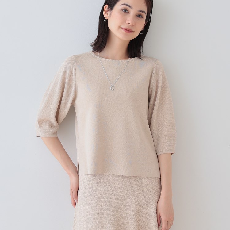 インディヴィ(INDIVI)の春SALE！【洗える／和紙混素材／SETUP可能】バルーンスリーブニット ニット/セーター