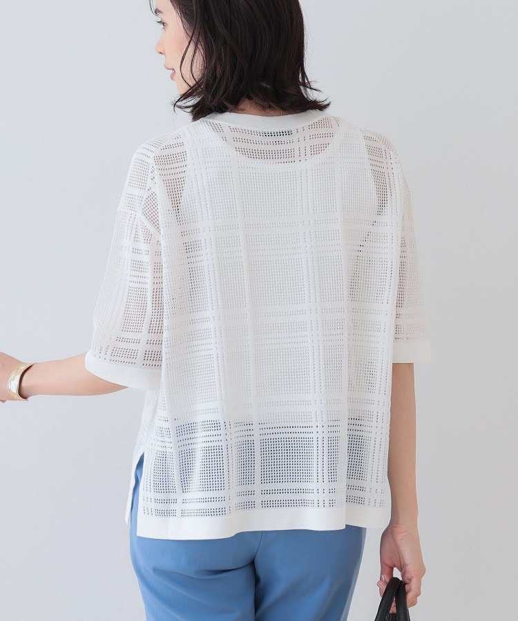 インディヴィ(INDIVI)の春SALE！【洗える】メッシュチェック柄ニット3