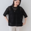 インディヴィ(INDIVI)の春SALE！【洗える】メッシュチェック柄ニット ブラック(019)