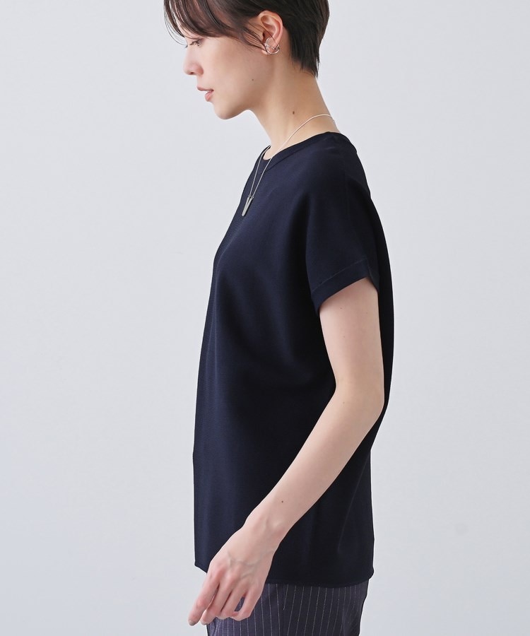インディヴィ(INDIVI)の新色登場！【洗える／清涼感】レーヨンストレッチ フレンチスリーブニット21