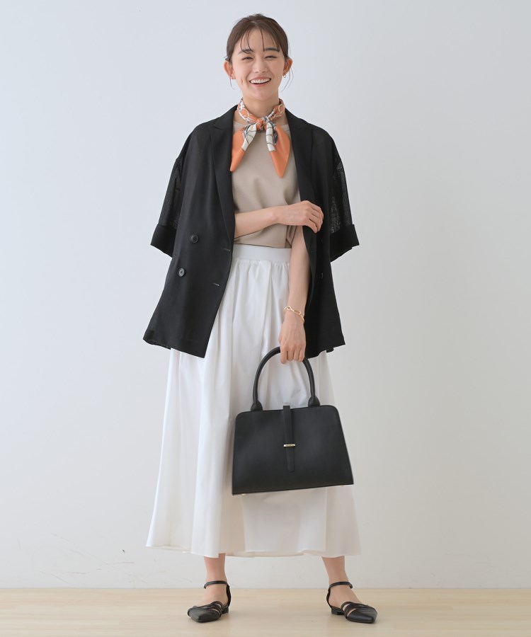 インディヴィ(INDIVI)の新色登場！【洗える／清涼感】レーヨンストレッチ フレンチスリーブニット12