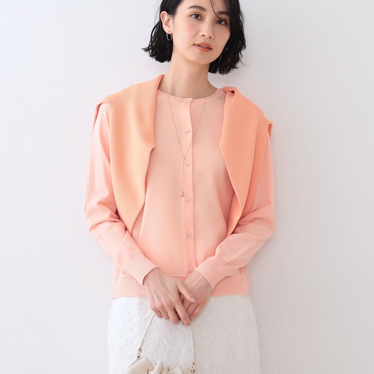 インディヴィ(INDIVI)の春SALE！【洗える】ブラウスコンビ ニットカーディガン カーディガン/ボレロ