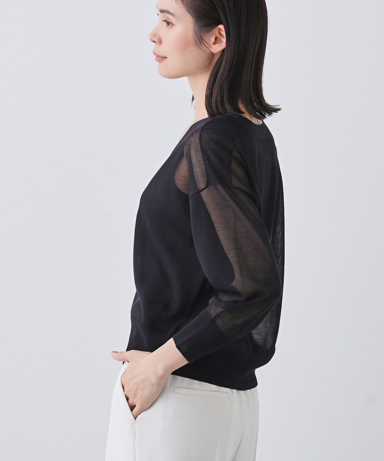 インディヴィ(INDIVI)の【大人シアーラメ】きれいめニットカーディガン10