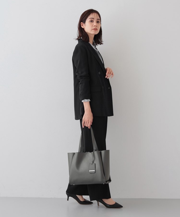 合皮/A4収納可能】タックデザイン通勤バッグ(トートバッグ 合皮/A4収納可能】タックデザイン通勤バッグ(トートバッグ