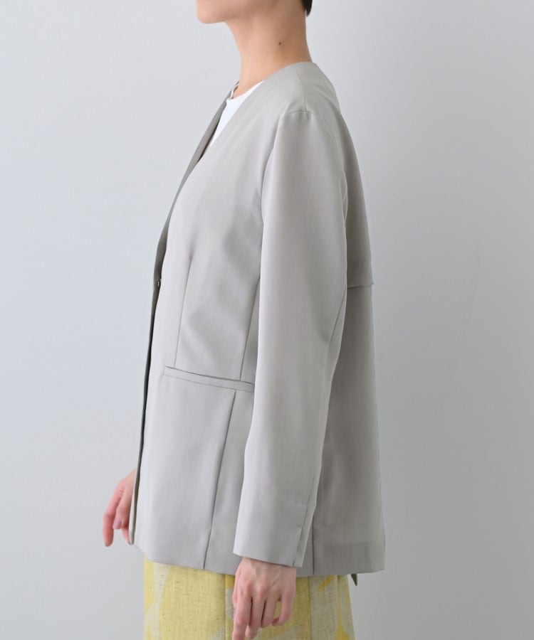 春SALE!【洗える/バックシャン】ハンサムノーカラージャケット 春SALE!【洗える/バックシャン】ハンサムノーカラージャケット