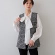 インディヴィ(INDIVI)の春SALE！【2点セット／UVケア】ツイードジレ＆ボウタイブラウス カセット服 ブラック(419)