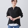 インディヴィ(INDIVI)の春SALE！【洗える／凹凸素材】ブラウスライク デザインジャージトップス ブラック(019)